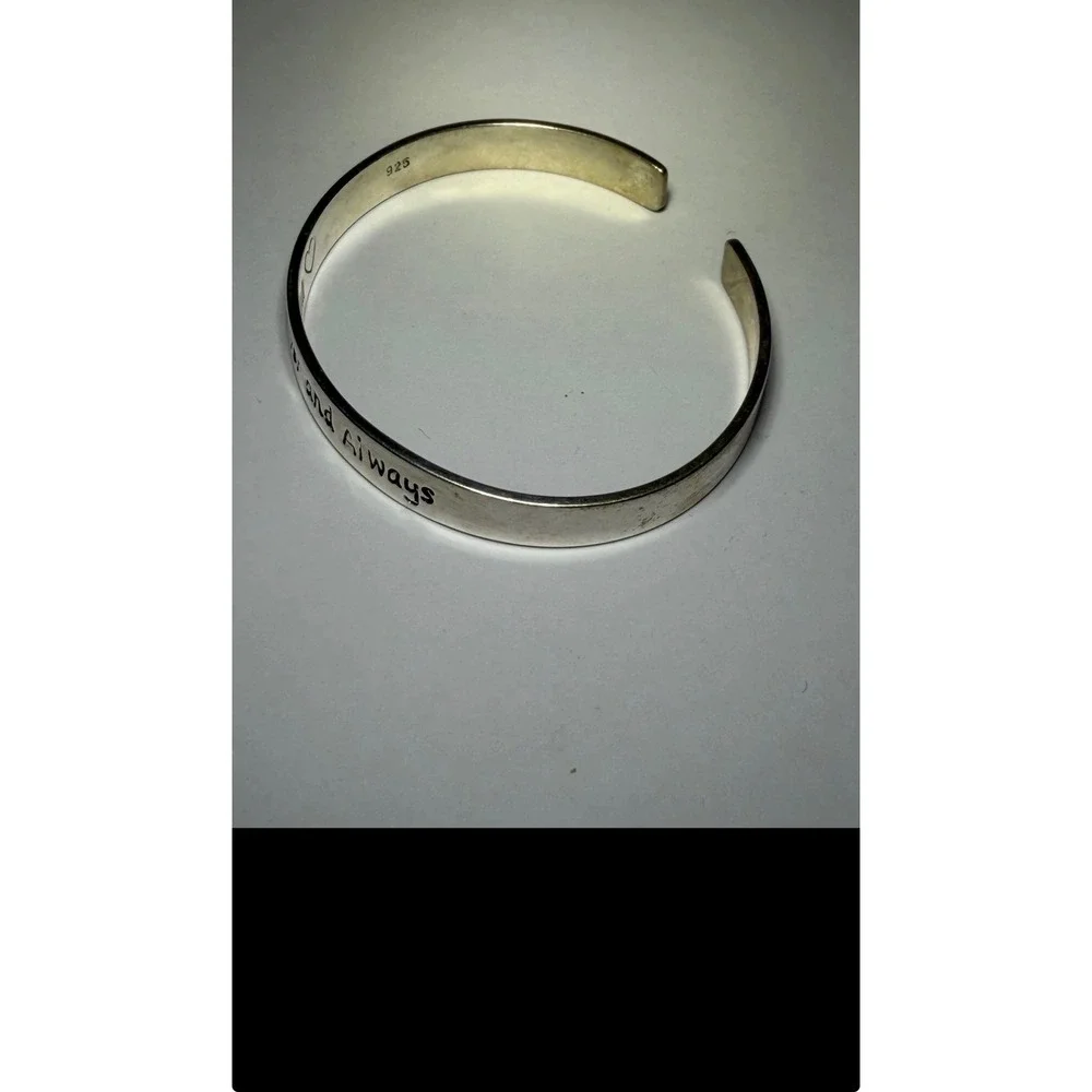 Sterling Silver 925 Cuff Bracelet Forever and Always Remember I Love You Mom